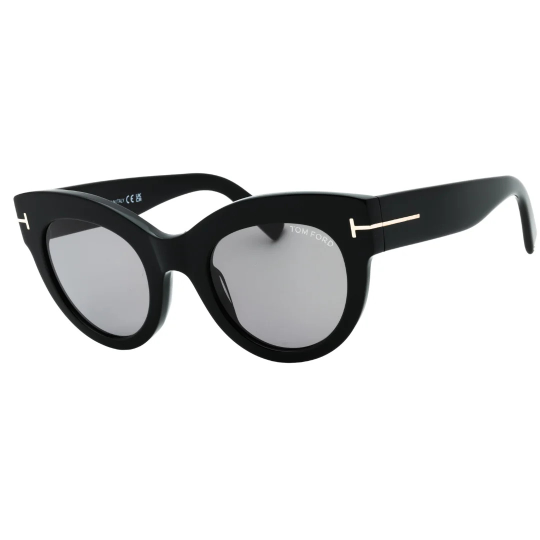 Tom Ford Lucilla Smoke Mirror Lens Shiny Black Thick Framed Sunglasses 61090₽