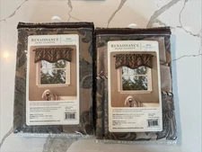 Renaissance Home Fashion Darby Layered Scalloped Valance w/ Cording, Gold, 50x17