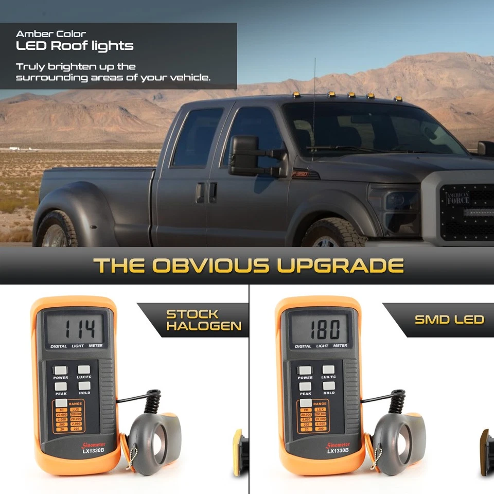 Roof Top Smoke LED Safety Tow Lights For 1999-2016 F250 F350 F450 F550 Superduty - Image 3 of 4