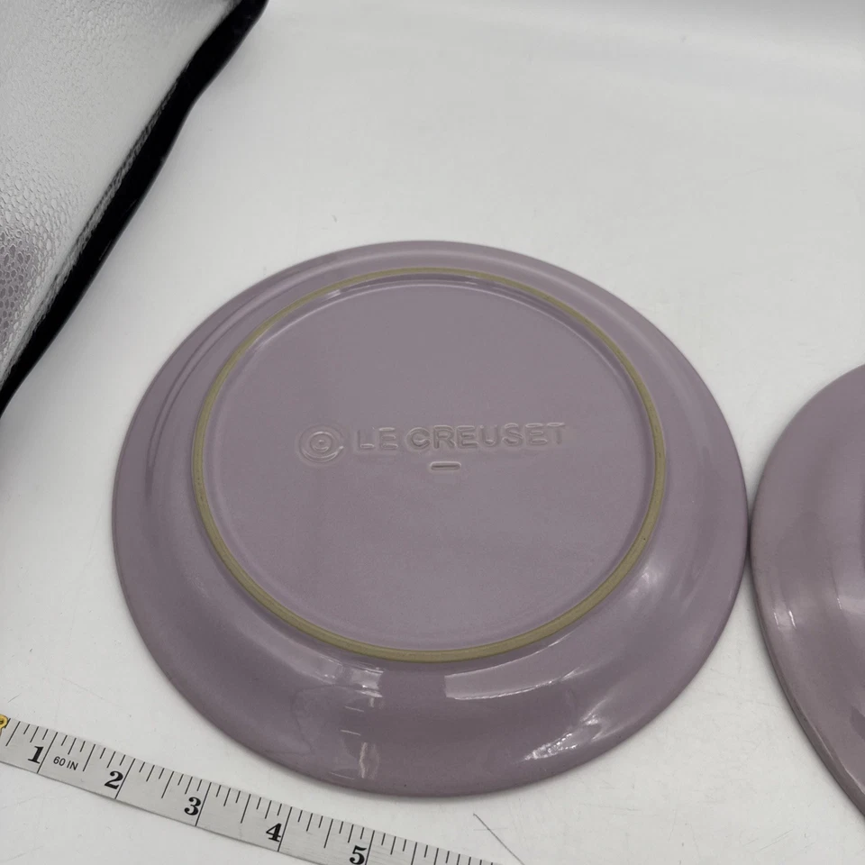 Set If 2 Le Creuset Large Round Plate 9” Inch Pastel Purple Color Stoneware - Image 4 of 4