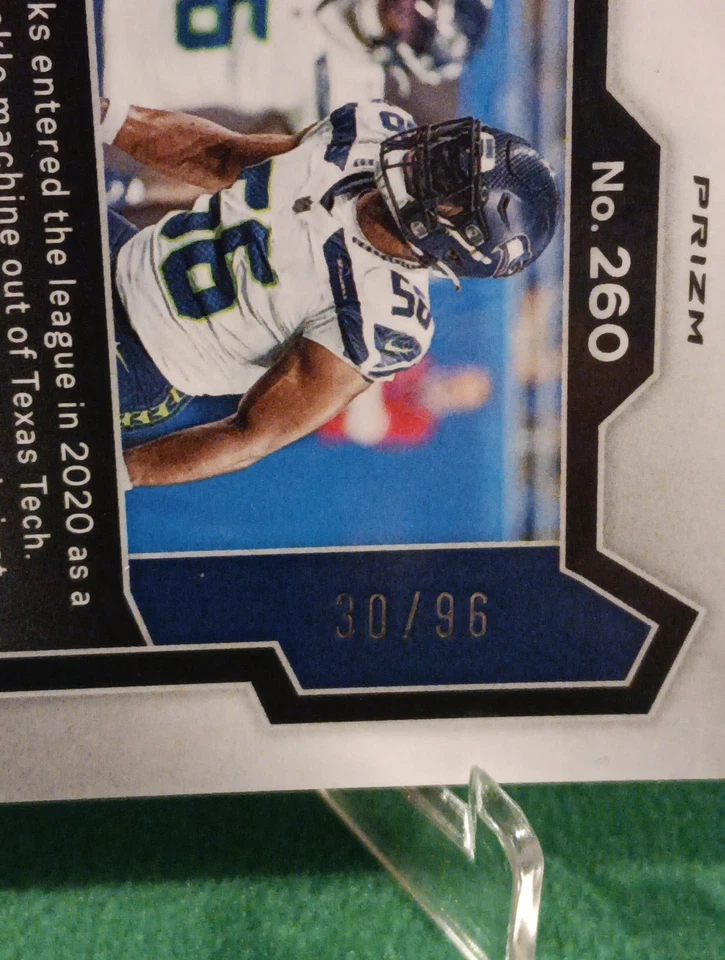 2023 Panini Prizm #260 Jordyn Brooks Blue Sparkle Prizm #'d 30/96 - Image 3 of 3