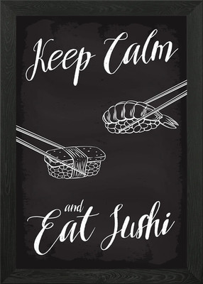 Keep Calm Eat Sushi Japan Gerahmtes Wandbild Poster Leinwanddruck Bild