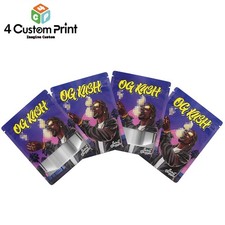 3.5g Resealable Mylar Bags | Smell Proof Stand Up Pouch With Window 100pcs