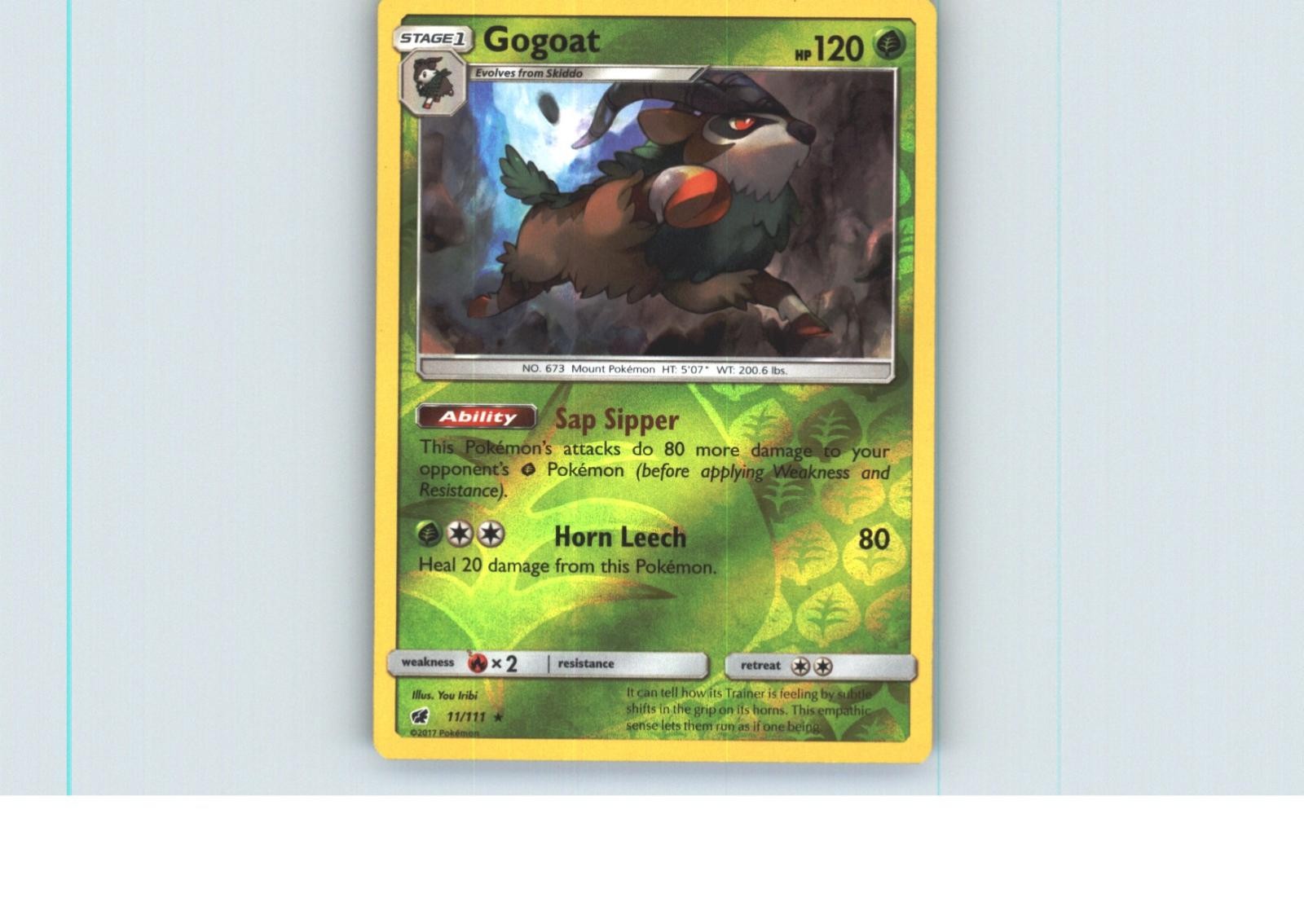 Gogoat 11/111 Rare Crimson Invasion Pokemon Reverse Holo Near Mint