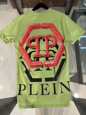 PHILIPP PLEIN T-SHIRT Round Neck SS Hexagon Green 05-FAAC UTK0027 PJY002N Size S