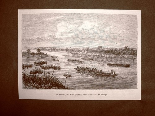 Esplorazione dell'Africa centrale 1863 Su canotti sul Nilo Vittoria verso Rionga - Picture 1 of 1
