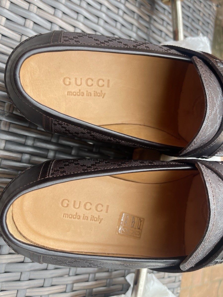 Gucci Hilary Diamond Leather Loafers Size 8 Gucci Brown Hilary Lux Diamante 245583 Leather Loafers U.S  main image 3