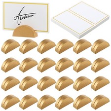 24 Pcs Wooden Table Number Stands Wedding Table Name Holder Semicircular Desi...