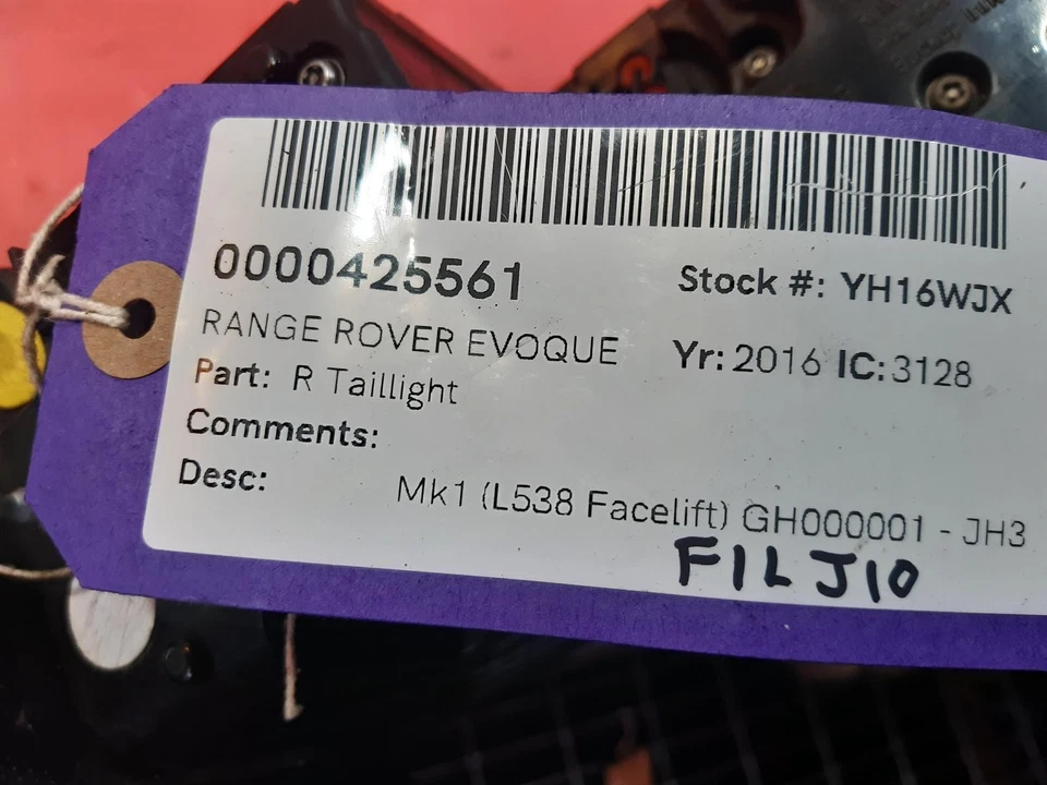  LAND ROVER RANGE ROVER EVOQUE R Taillight  2016 - Image 4 of 4