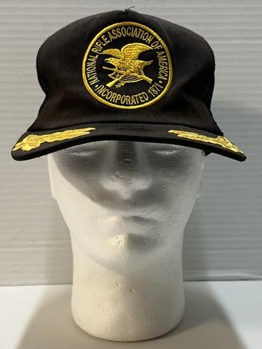 Vintage 80’s NRA Mesh Snapback Trucker Hat Gold Leaves Scrambled Eggs Made USA - Picture 5 of 15