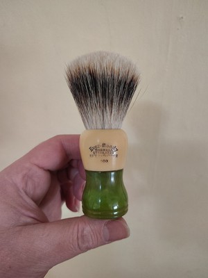 Restored Vintage Ever Ready Green Bakelite Shave Brush 24mm Badger/Boar Knot 
