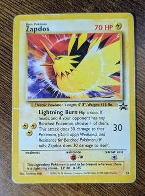 POKEMON TCG - Zapdos 23 - 2000 Vintage Black Star Promo - MP