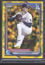 2025 1st Bowman Chrome Draft Sapphire Brooks Auger Yellow /75 #BDC-192