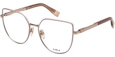 Furla Women's Pink Geometric Square Eyeglass Frames w/ Flex Hinges VFU673550E59