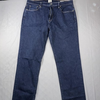 Flint And Tinder Jeans Mens 36x34 Blue Straight Fit Dark Wash Denim Pants