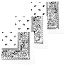 MDSTYLE 3 Pack Extra Large Bandanas 27  x 100 X-Large, White - 3