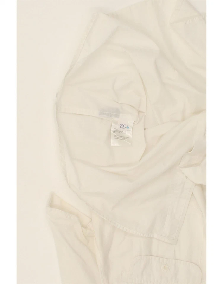 Camisa militar manga corta SERGIO TACCHINI para hombre 2XL algodón blanco CB37 Foto 3 de 4