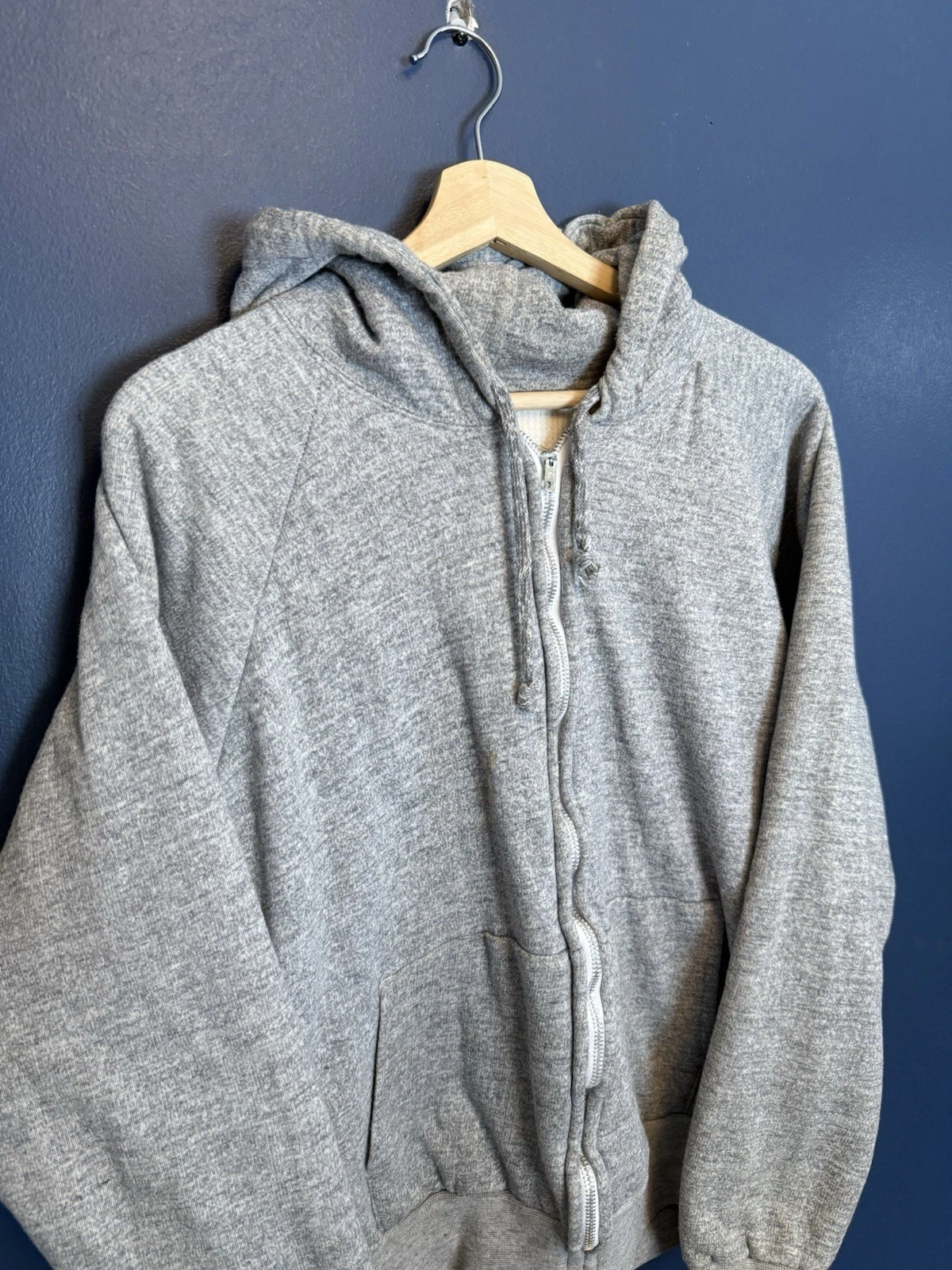 Vintage 70’s Halen Thermal Lined Cotton Men’s Blank Hoodie Size Large