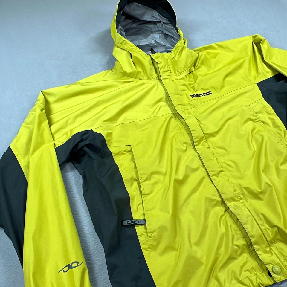 Jaqueta de chuva Marmot masculina extra grande amarela OC com capuz impermeável ripstop embalável - Imagem 2 de 4