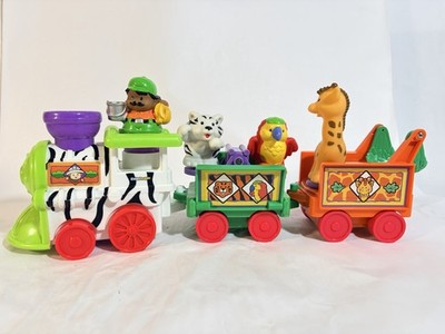 Fisher Price 2001 Musical Zoo Train SOUNDS WORK parrot Giraffe Tiger Zoo Keeper