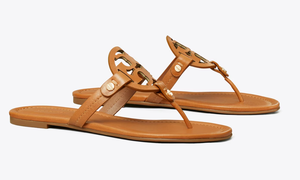 Tory Burch Miller Sandal Vintage Vachetta Soft Calf Leather Patent Women's US 8 thumbnail 9
