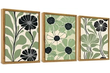 ARTZIO Boho Wall Art Set of 3PCS 8x10 Inch Abstract Floral Canvas Prints, Min...
