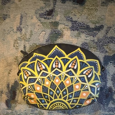 SUKRITI Black/Multicolor Geometric Shoulder Bag, Zip, Pockets, Gold Hardware