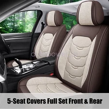 For Acura TLX RDX MDX ILX TSX Car Seat Cover 5 Seat Full Set Leather Cushion Tan