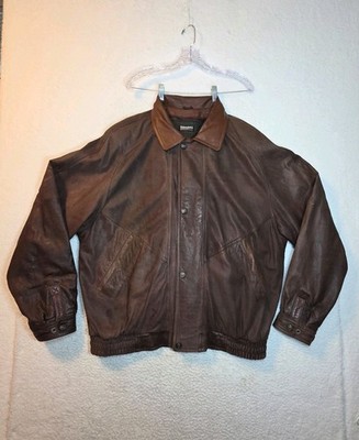 Vintage Wilsons Adventure Bound Brown Leather Bomber Jacket XLT Thinsulate Lined