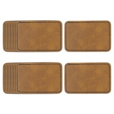 20 Pcs Leather Patches for Hats, Rectangle Leather Hat Patches, Light Brown