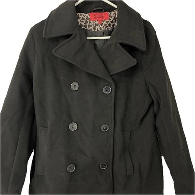 NWT Women's Excelled Collection Peacoat Jacket Large Black Color
