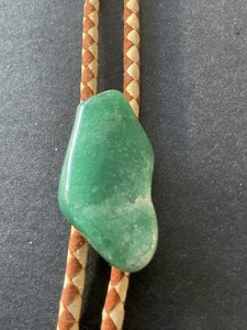 Vintage Green Aventurine Gemstone  Bolo Tie Unbranded*
