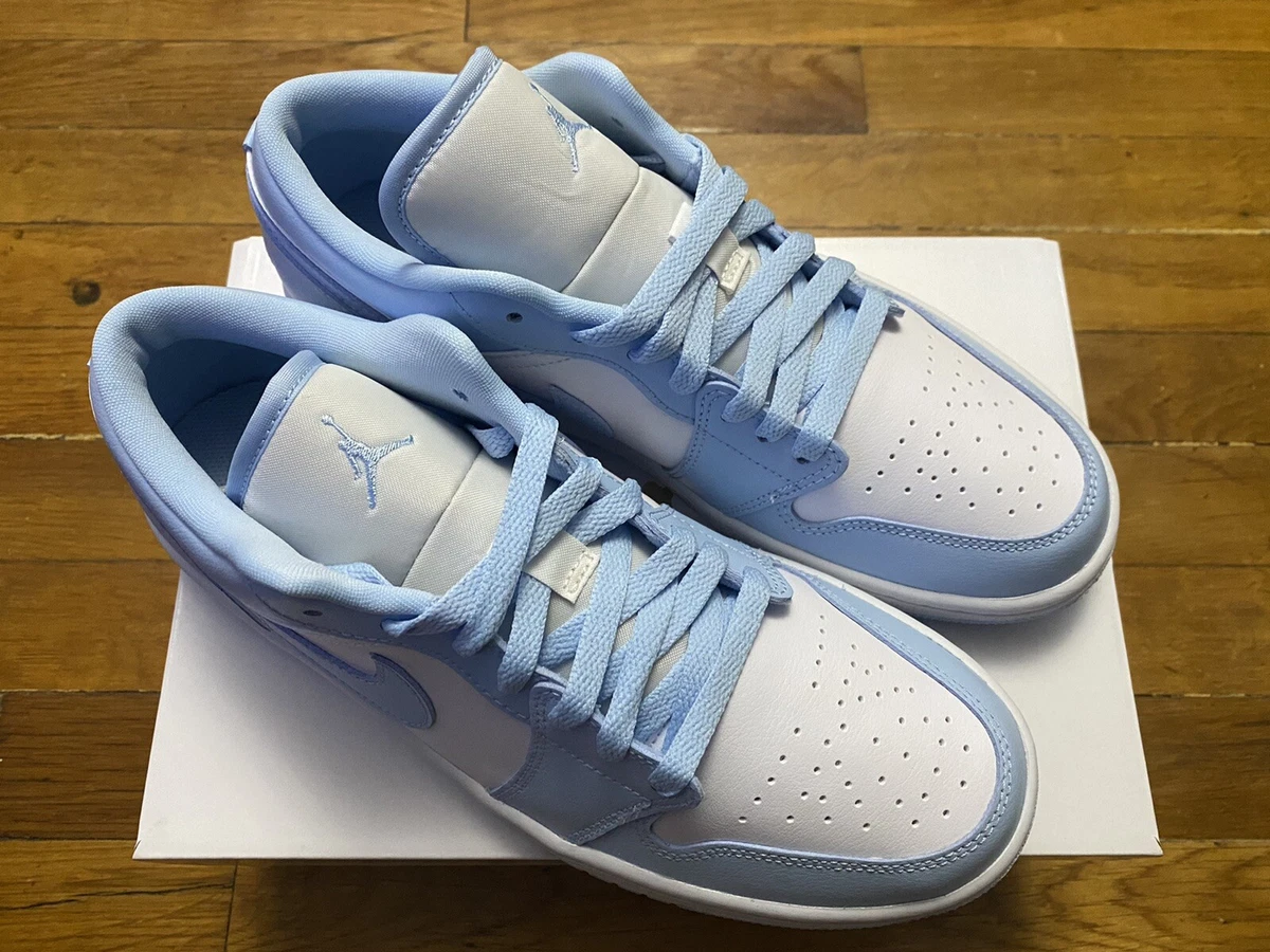 Size 6W/4.5M - Jordan 1 Low Sky Blue Cloud White Clean - Ship Today | eBay