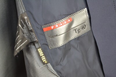 Prada Sport Blue Gore Tex Jacket Trench Size 40 Art 280366 Mat 07E