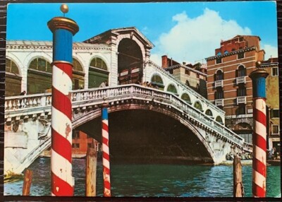 THE RIALTO BRIDGE VENEZIA VENICE ITALY 1970'S COLOR POSTCARD 4X6 NEW UNPOSTED EX