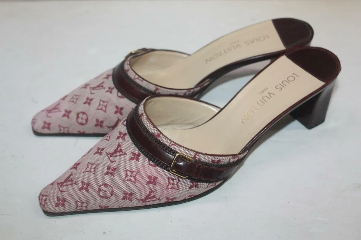 Louis Vuitton Monogram Casual Style Block Heels Elegant Style Logo