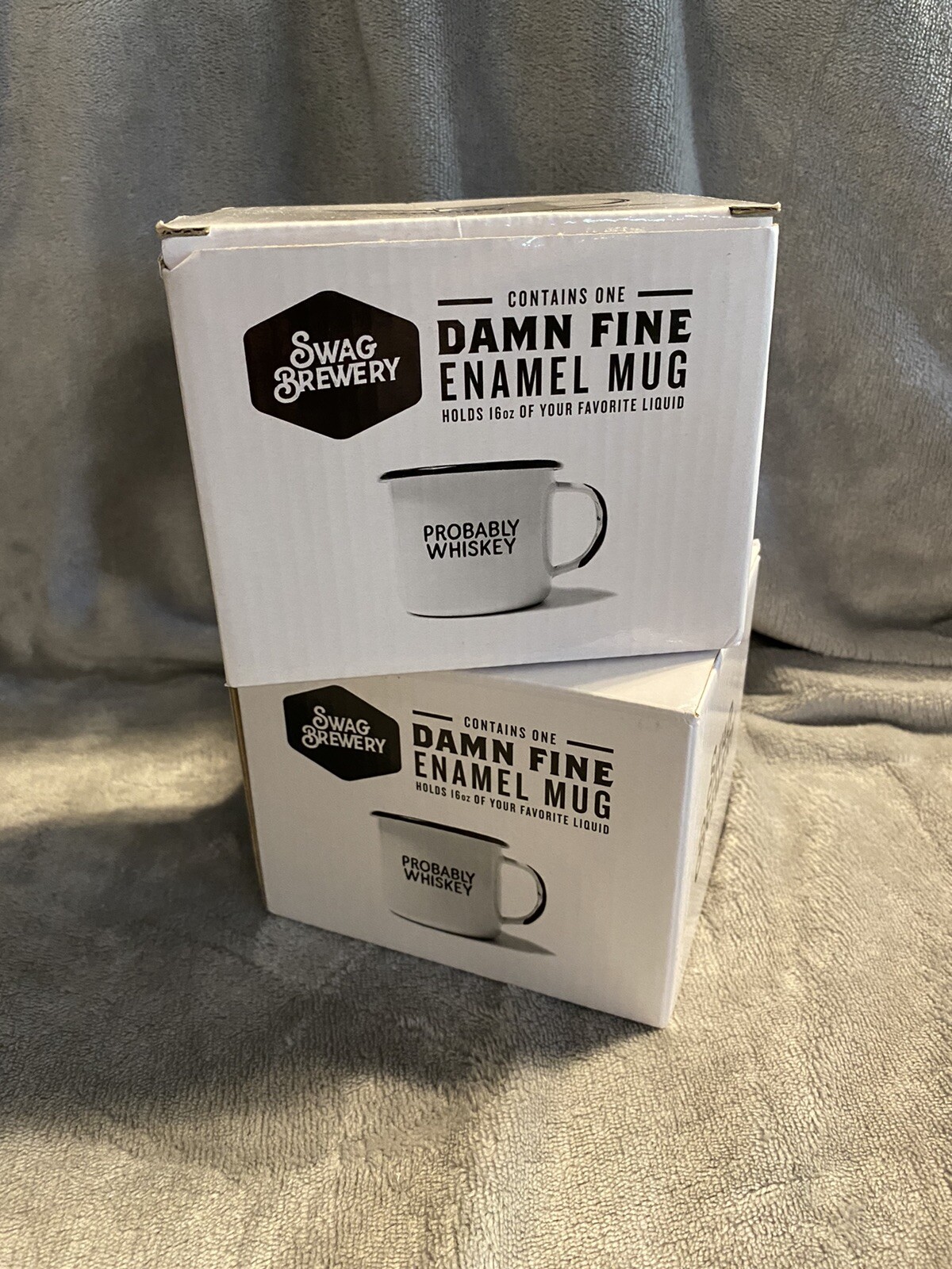 Swag Brewery Probably Whiskey Damn Fine Enamel Coffee Mugs Novelty Gift