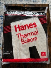 New Old Stock 1994 Hanes Thermal Pants Bottom Cream Size: 2X 46-48 SEALED
