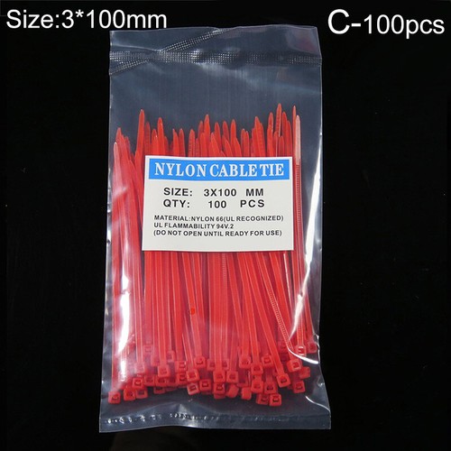 100Pcs Coloured Cable Ties Nylon Zip Tie Wraps Strong Long Wide Tie Straps 29AU - Picture 9 of 20