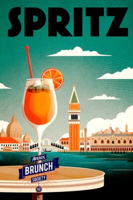 Vintage Aperitif Aperol Spritz Drink Advertising Poster Poster Poster