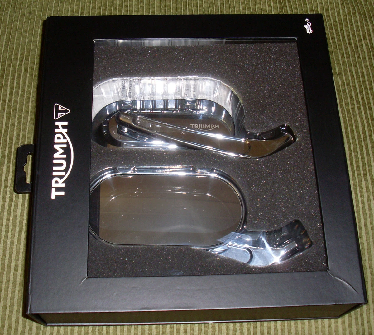 GENUINE TRIUMPH STREET TWIN OVAL CAST CHROME MIRRORS A9638143 | eBay 