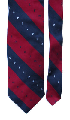 Chemical Company Silk Tie Chemistry Elements Regimental Stripe by JILSCO Vintage