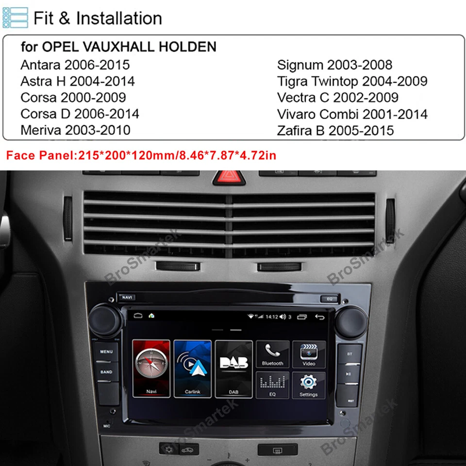 7in Carplay Autoradio Für Opel Astra H Corsa C D Zafira B GPS Navi DAB+ Kamera - Bild 2 von 4