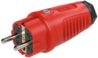 Pce Schutzkontaktstecker Vollgummi (Rot/Schwarz)