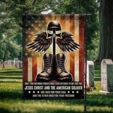 Memorial Day Honor Jesus Christ and Our Fallen American Soldier Flag Graden Flag