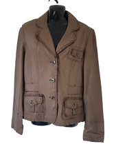 Sandwich Brown Soft Lambs Leather Jacket Size 38 Uk 10 Button Front