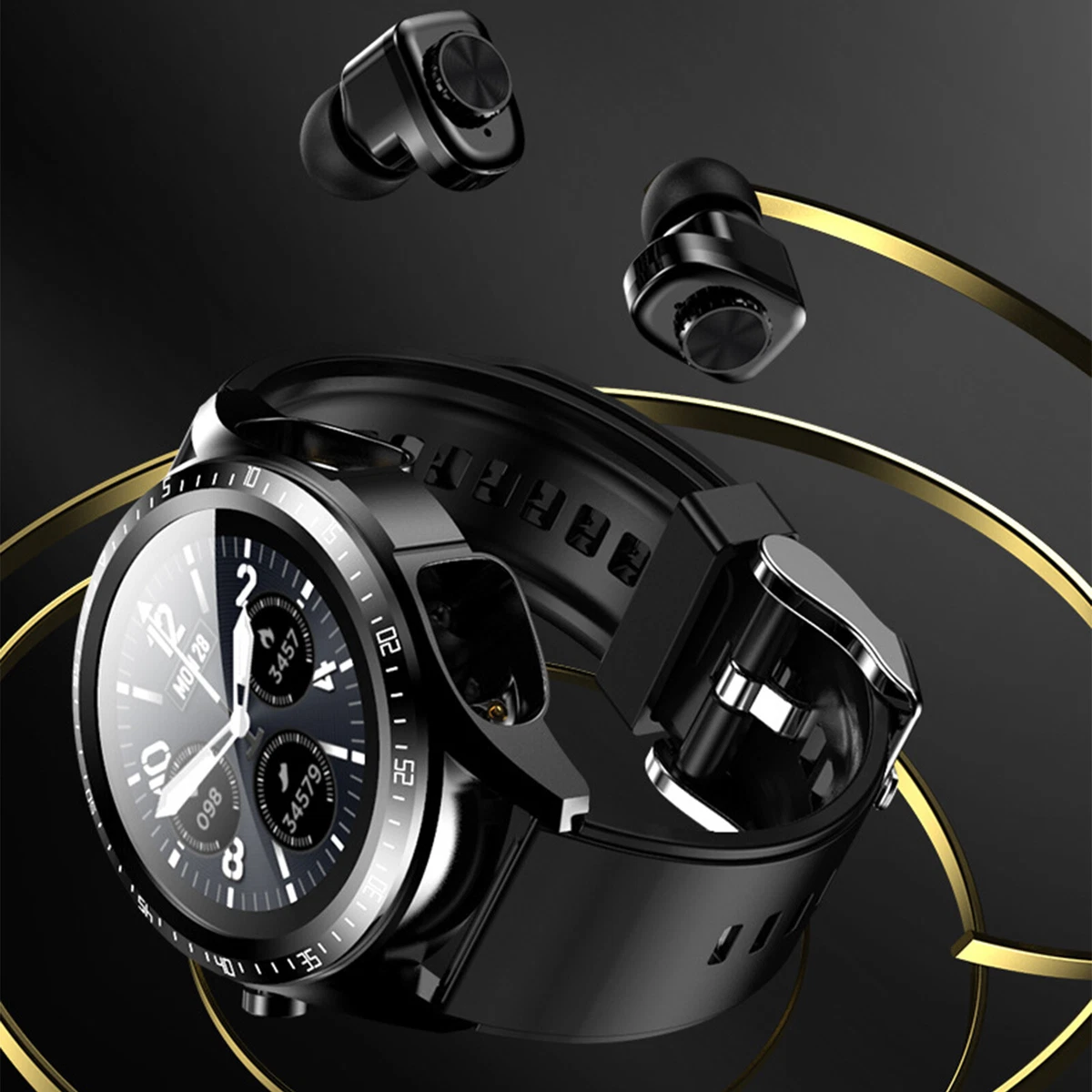 2 in 1 Smart Watch with TWS Earbuds Wireless BT 5.0 Earphones