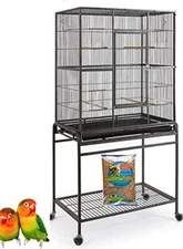64" X-Large Flight Bird Breeding Cage Rolling Stand Lovebird Canary Finches