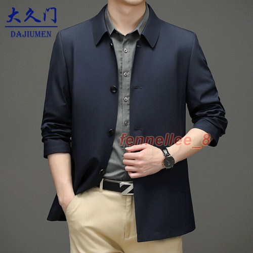 Jacke Herren Revers Freizeitjacke Jacket Herren Middle Age Business Oberteil Mantel - Bild 5 von 15