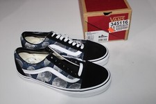 Vans Old Skool Wireframe Skulls Black White Skate Unisex Skate Sneakers W8/M6.5